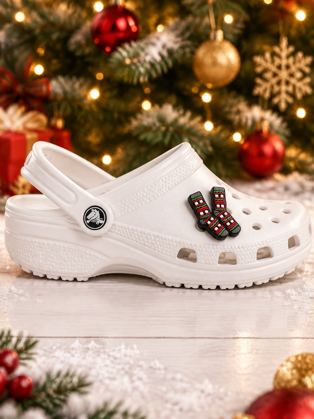 Christmas Socks Croc Shoe Charm Holiday Stocking Fair Isle Festive Jibbitz Style